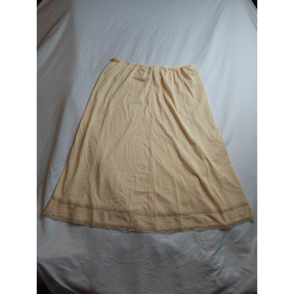 Vintage 70s JCPenney Half Slip Large Lace Coquette Modest Lingerie ILGWU USA